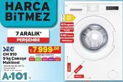 SEG 9 KG ÇAMAŞIR MAKİNESİ SEG 9 KG ÇAMAŞIR MAKİNESİ